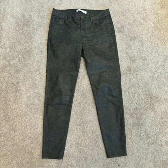 Zara Z1975 Snakeskin Printed Denim Jeans Pants Waxed Finish Sz 6 38 - Picture 4 of 15